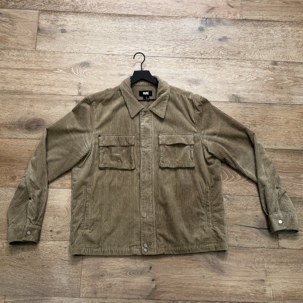 Paige Jerome Beige Tan Corduroy Light Jacket XL X-Large EUC $470